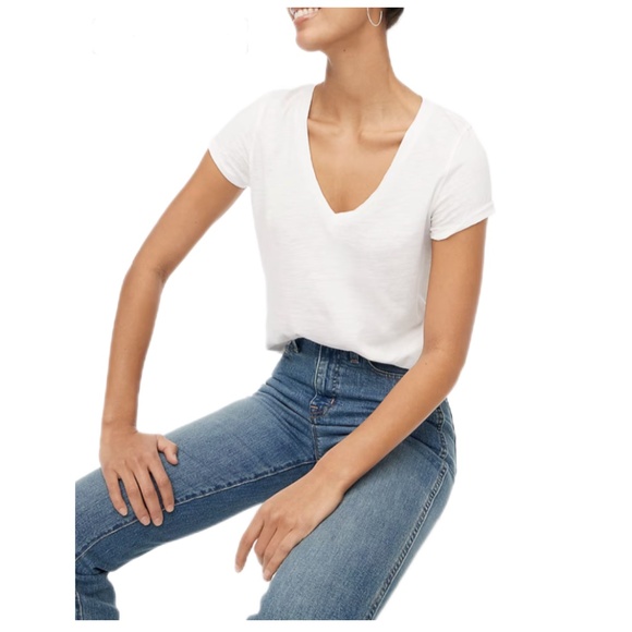 J. Crew Tops - New J.Crew Vintage Slub Cotton V-neck Tee